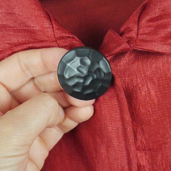 Ali Miles 1X Jacket Lagenlook Artsy Trapeze Hem Lightweight Shiny Classic - Picture 4 of 8